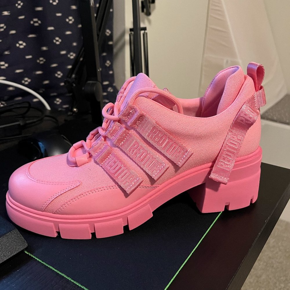 RedTop brand new SIZE 9 Chunky Heel Buckles Canvas Oxford Boots